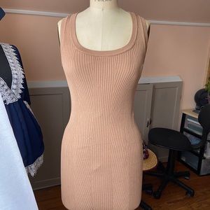 H&M MIDI RIBBED CREAM DRESS